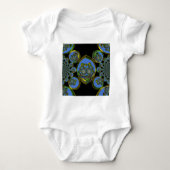 Blauwe en gele Kaleidoscoop Art Print Romper (Voorkant)