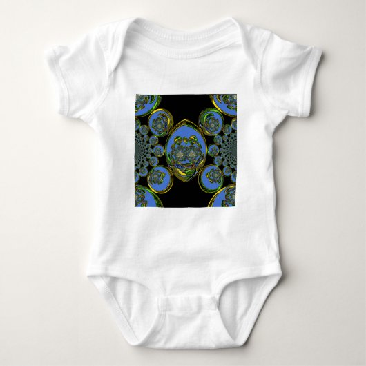 Blauwe en gele Kaleidoscoop Art Print Romper (Voorkant)