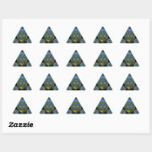 Blauwe en gele Kaleidoscoop Art Print Sticker (Vel)