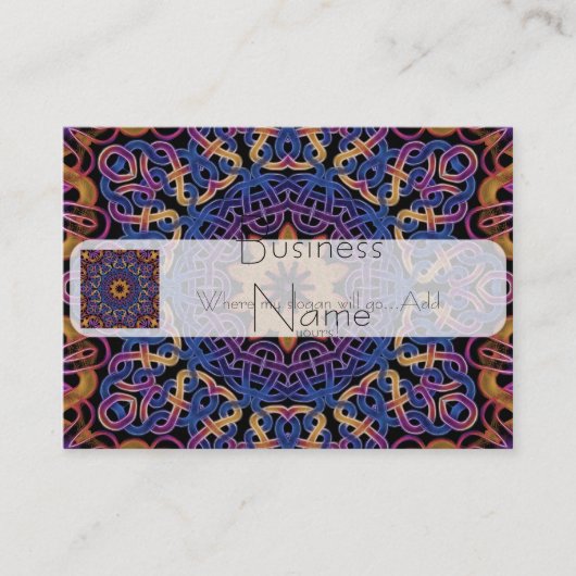 Blauwe en gele Keltische knotten tegels 147 Visitekaartje (Voorkant)