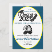 Blauwe en gele klasse van 2023 Afstuderen Kaart (Voorkant)