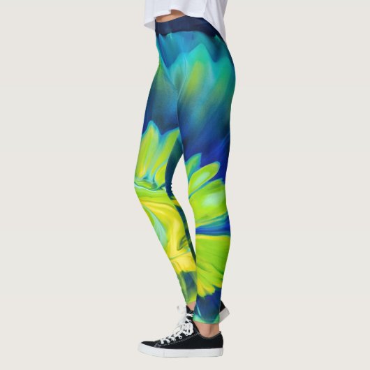 Blauwe en gele kleurstof leggings (Links)