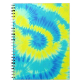 Blauwe en gele kleurstof notitieboek