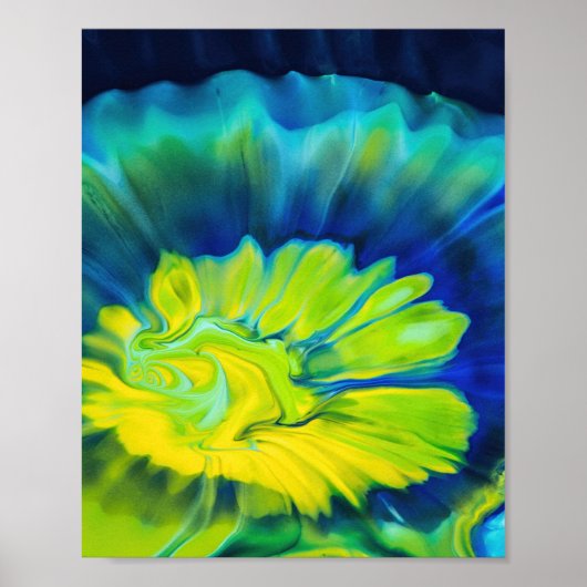 Blauwe en gele kleurstof poster (Voorkant)