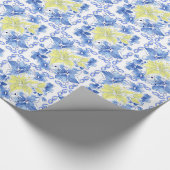 Blauwe en gele korrels cadeaupapier (Hoek)