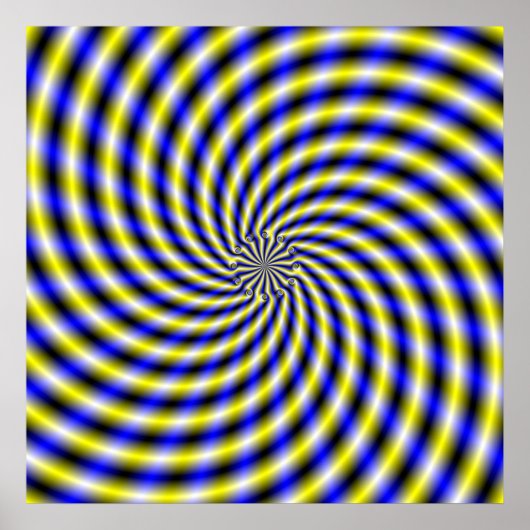Blauwe en gele kronkeling poster (Voorkant)