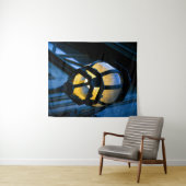 Blauwe en gele lantaarn wandkleed (In Situ (horizontaal))