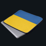 Blauwe en gele laptoptas laptop sleeve<br><div class="desc">Draag uw laptop in stijl rond in dit blauw-gele hoesje.</div>