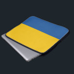 Blauwe en gele laptoptas laptop sleeve<br><div class="desc">Draag uw laptop in stijl rond in dit blauw-gele hoesje.</div>