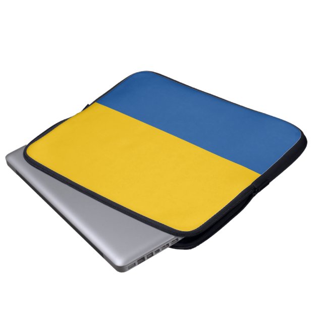 Blauwe en gele laptoptas laptop sleeve (Voorkant onderkant)