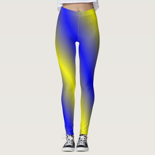 Blauwe en gele Leggings (Voorkant)