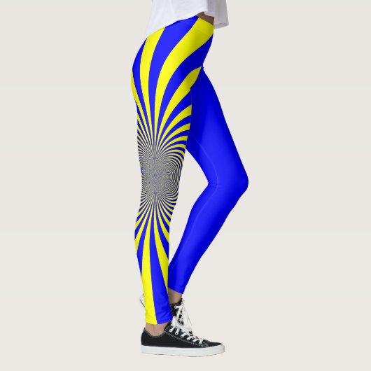 Blauwe en gele Leggings (Rechts)