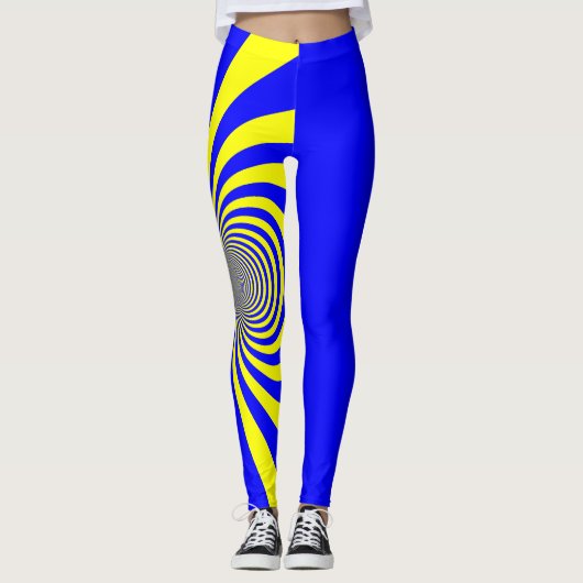 Blauwe en gele Leggings (Voorkant)