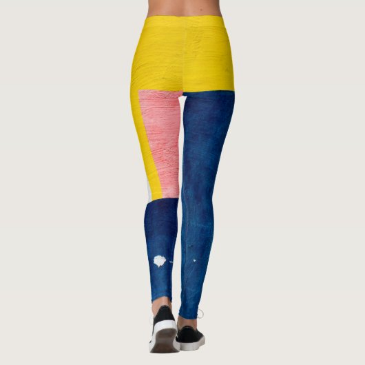 Blauwe en gele Leggings (Achterkant)