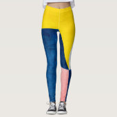 Blauwe en gele Leggings (Voorkant)