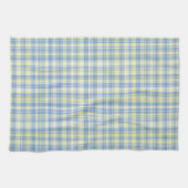 blauwe en gele lijnen en tegels theedoek (Horizontaal)