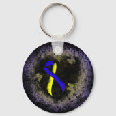 Blauwe en gele lint sleutelhanger (Voorkant)