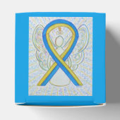 Blauwe en gele lintlintpartij bedankdoosjes (Bovenkant)