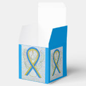 Blauwe en gele lintlintpartij bedankdoosjes (Geopend)