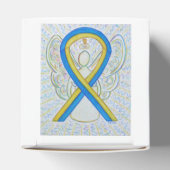 Blauwe en gele lintlintpartij bedankdoosjes (Bovenkant)