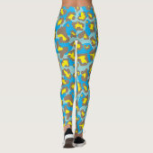 Blauwe en gele luipdierdruk leggings (Achterkant)