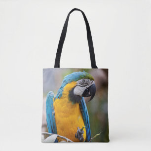 Blauwe en gele Macaw Alles over printtas Tote Bag