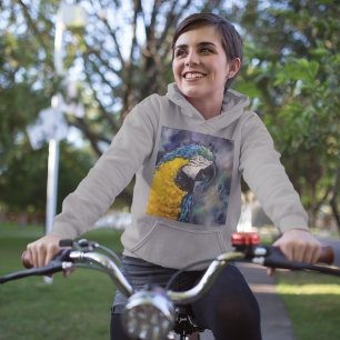 Blauwe en gele macaw hoodie