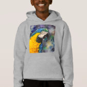 Blauwe en gele macaw hoodie (Voorkant)