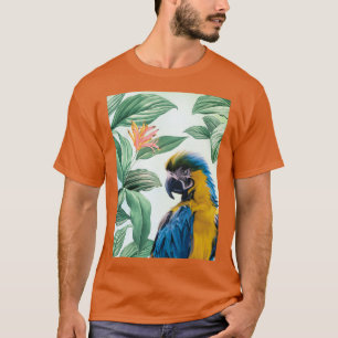 Blauwe en gele Macaw Parrot Fine Art T-shirt