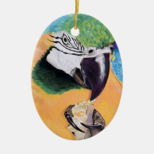 Blauwe en gele Macaw Pastel Art Ornament