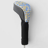 Blauwe en gele maïs golfheadcover (Schuin)