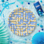 Blauwe en gele maïs papieren bordje (Feest)