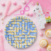 Blauwe en gele maïs papieren bordje (Feest)