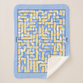 Blauwe en gele maïs sherpa deken (Voorkant)