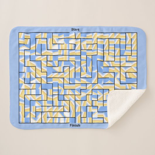 Blauwe en gele maïs sherpa deken (Voorkant (horizontaal))