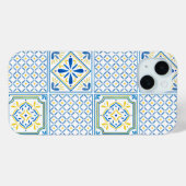 Blauwe en gele mediterraan Italiaans tegel Case-Mate iPhone Case (Achterkant (horizontaal))