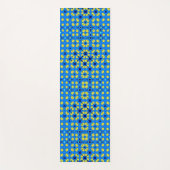 Blauwe en gele modeachtige motief van mandala yoga yogamat (Voorkant)
