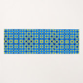 Blauwe en gele modeachtige motief van mandala yoga yogamat (Voorkant (horizontaal))