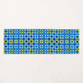 Blauwe en gele modeachtige motief van mandala yoga yogamat