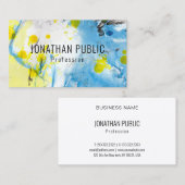 Blauwe en gele moderne Abstracte elegante Sjabloon Visitekaartje (Voorkant / Achterkant)