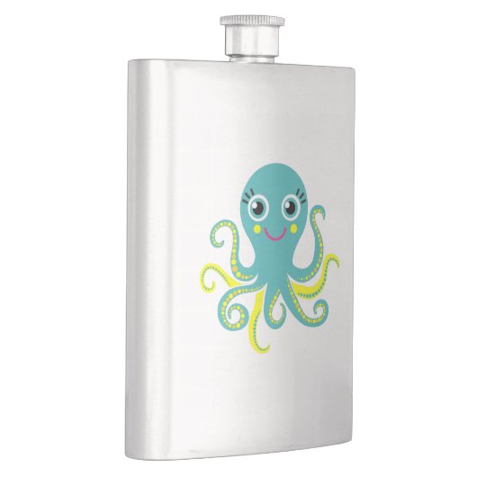 Blauwe en Gele Octopus Heupfles (Rechts)