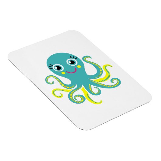 Blauwe en Gele Octopus Magneet (Rechterzijde)