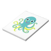 Blauwe en Gele Octopus Notitieblok (Linkerzijde)