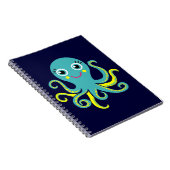Blauwe en Gele Octopus Notitieboek (Rechterzijde)