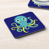 Blauwe en Gele Octopus Onderzetter (Linkerzijde)