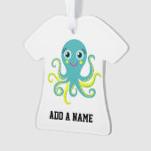 Blauwe en Gele Octopus Ornament (voorkant)