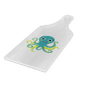 Blauwe en Gele Octopus Snijplank (Hoek)