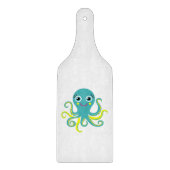 Blauwe en Gele Octopus Snijplank (Voorkant)