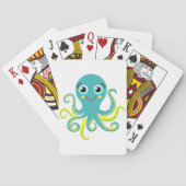 Blauwe en Gele Octopus Speelkaarten (Achterkant)