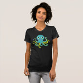 Blauwe en Gele Octopus T-shirt (Voorkant volledig)